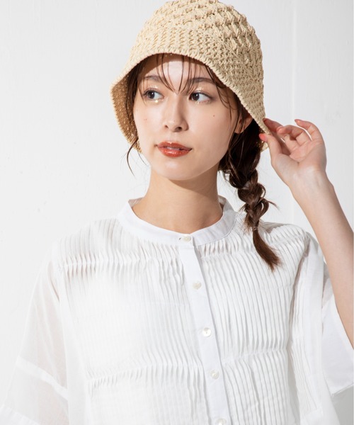 MILLION CARATS(ミリオンカラッツ)の「サマーバケットハット(ニットキャップ/ビーニー・レディース・ベージュ/オフホワイト・FREE)」の9枚目の写真