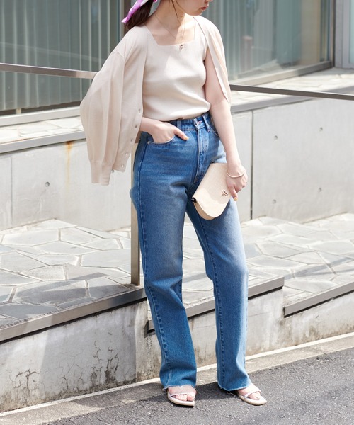 natural couture（ナチュラルクチュール）の「WEB限定/ほんのりシアーカーディガン＋タンクセット（アンサンブル・レディース・アイボリー/サックスブルー/グリーン/ピンク・FREE）」の10枚目の写真