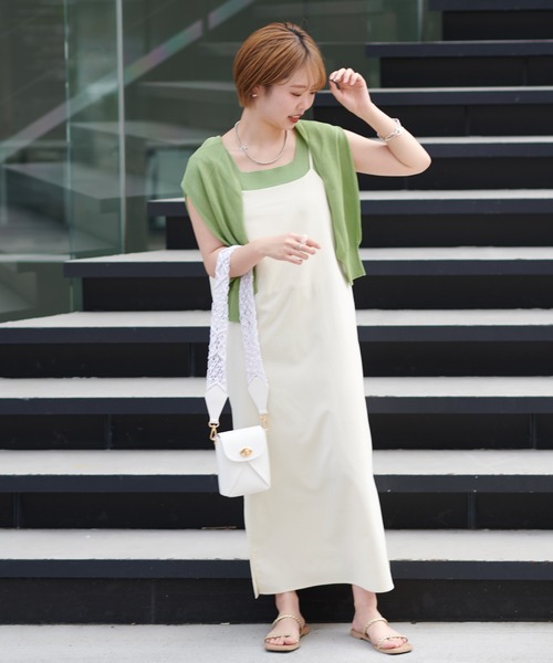 natural couture（ナチュラルクチュール）の「WEB限定/ほんのりシアーカーディガン＋タンクセット（アンサンブル・レディース・アイボリー/サックスブルー/グリーン/ピンク・FREE）」の19枚目の写真