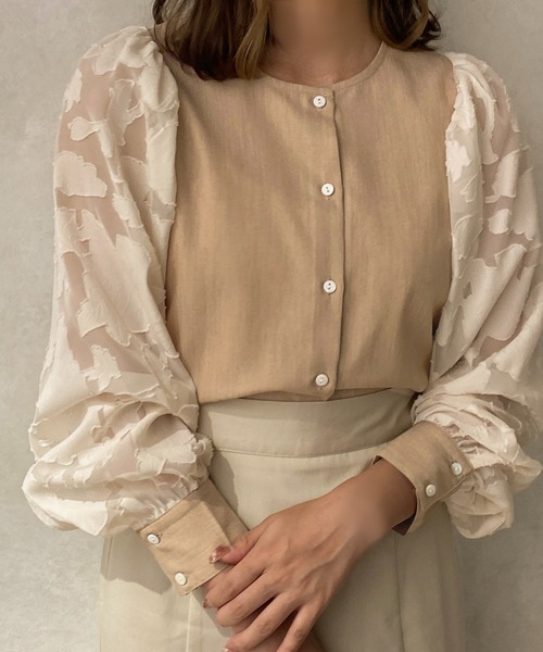 apres jour clair（アプレジュールクレア）の「【apres jour clair】袖切り替えブラウス【ZOZOTOWN限定アイテム】（シャツ/ブラウス・レディース・アイボリー/ベージュ・X-LARGE/フリー）」の14枚目の写真