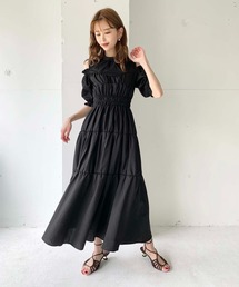 toucher du brise | 【清水夏姫コラボ】肩開きティアードワンピース(ワンピース)