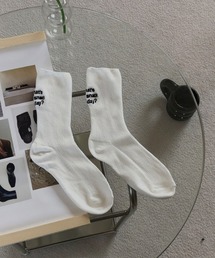 Loueme | What′s for snack today ロゴ刺繍ソックス(ソックス/靴下)