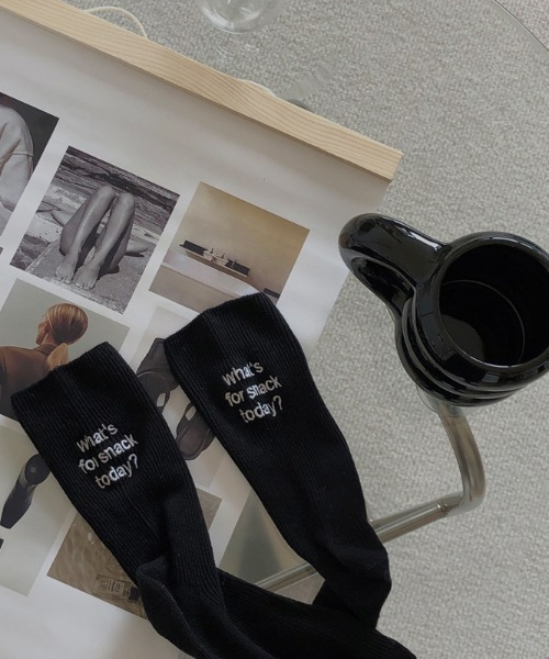 Loueme(ルエム)の「What′s for snack today ロゴ刺繍ソックス(ソックス/靴下・レディース・ホワイト/ブラック/ピンク/ブルー/グリーン/ホワイト系その他・FREE)」の7枚目の写真