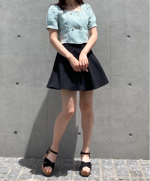 titty＆Co. PETIT（ティティアンドコープティ）の「【titty&Co.PETIT】ダブルボタンツイードトップス（シャツ/ブラウス・レディース・グリーン/アイボリー・FREE）」の10枚目の写真