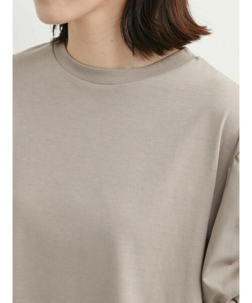 Sugar spoon（シュガースプーン）の「・SUGAR SPOON ギャザースリーブTシャツ（Tシャツ/カットソー・レディース・ブラック/オフホワイト/ブルー/グレイッシュベージュ・FREE）」の7枚目の写真