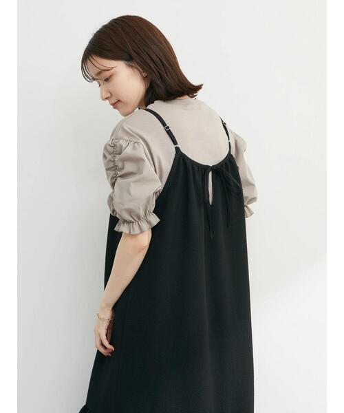 Sugar spoon（シュガースプーン）の「・SUGAR SPOON ギャザースリーブTシャツ（Tシャツ/カットソー・レディース・ブラック/オフホワイト/ブルー/グレイッシュベージュ・FREE）」の14枚目の写真