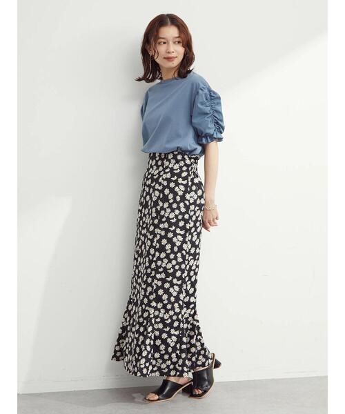 Sugar spoon（シュガースプーン）の「・SUGAR SPOON ギャザースリーブTシャツ（Tシャツ/カットソー・レディース・ブラック/オフホワイト/ブルー/グレイッシュベージュ・FREE）」の16枚目の写真