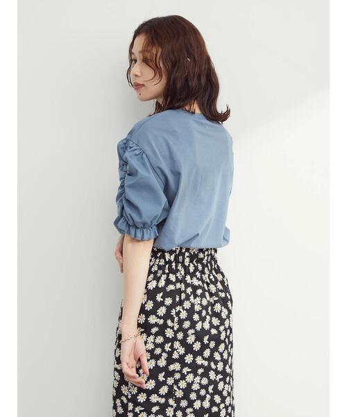 Sugar spoon（シュガースプーン）の「・SUGAR SPOON ギャザースリーブTシャツ（Tシャツ/カットソー・レディース・ブラック/オフホワイト/ブルー/グレイッシュベージュ・FREE）」の19枚目の写真