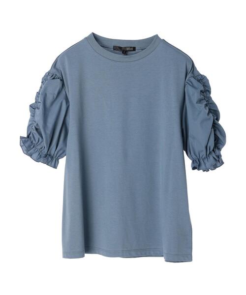 Sugar spoon（シュガースプーン）の「・SUGAR SPOON ギャザースリーブTシャツ（Tシャツ/カットソー・レディース・ブラック/オフホワイト/ブルー/グレイッシュベージュ・FREE）」の20枚目の写真