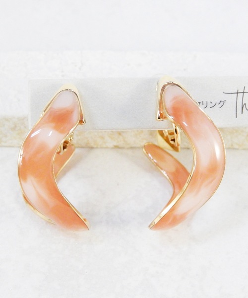 The Rule(ザルール)の「The Rule ザルール:Riviera hoop earring:リビエラ フープイヤリング(イヤリング・レディース・グレー/ピンク/ブルー/ベージュ・FREE)」の1枚目の写真