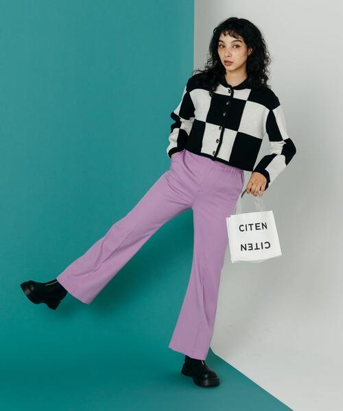 CITEN（シテン）の「＜CITEN＞センタープレス フレアパンツ Ⅱ（その他パンツ・レディース・ダークグレー/ケリー/パープル・S/M）」の5枚目の写真