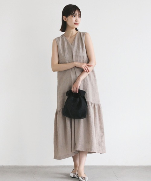 kaene（カエン）の「シュリンクオーバードレス（ドレス・レディース・ブラック/ピンク/ベージュ・1/2）」の12枚目の写真