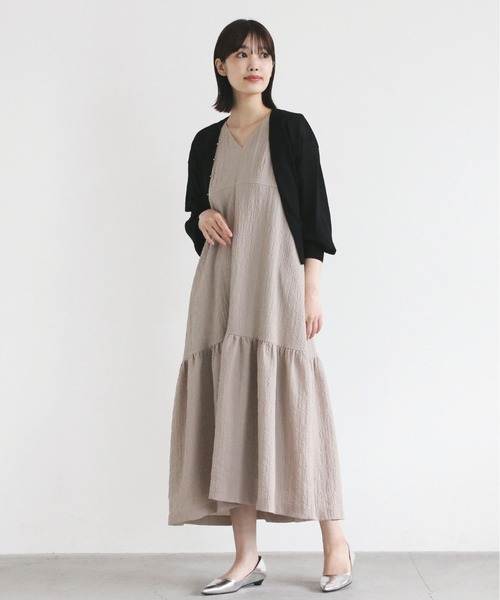 kaene（カエン）の「シュリンクオーバードレス（ドレス・レディース・ブラック/ピンク/ベージュ・1/2）」の13枚目の写真