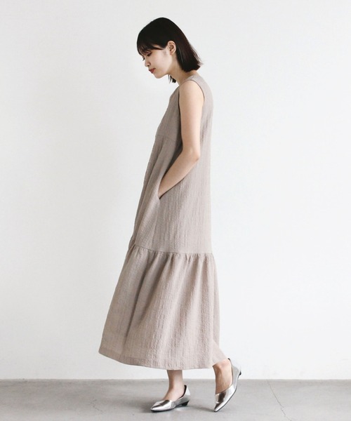 kaene（カエン）の「シュリンクオーバードレス（ドレス・レディース・ブラック/ピンク/ベージュ・1/2）」の9枚目の写真