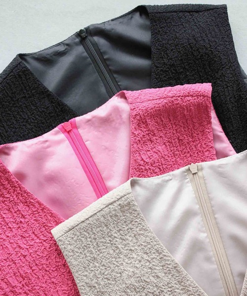 kaene（カエン）の「シュリンクオーバードレス（ドレス・レディース・ブラック/ピンク/ベージュ・1/2）」の5枚目の写真