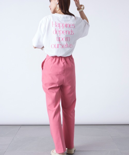 MAISON BREEZE(メゾンブリーズ)の「一枚は持っておきたいトレンドのバックプリントTシャツ♪【MAISON BREEZE】Happines…メッセージオーバーサイズバックプリントTシャツ(Tシャツ/カットソー・レディース・ピンク/グリーン/ブラック系その他2/ブラック系1・FREE)」の12枚目の写真