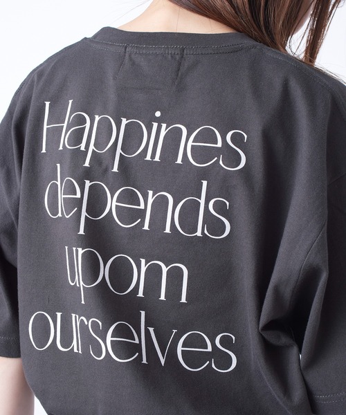 MAISON BREEZE(メゾンブリーズ)の「一枚は持っておきたいトレンドのバックプリントTシャツ♪【MAISON BREEZE】Happines…メッセージオーバーサイズバックプリントTシャツ(Tシャツ/カットソー・レディース・ピンク/グリーン/ブラック系その他2/ブラック系1・FREE)」の16枚目の写真