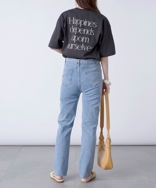 MAISON BREEZE(メゾンブリーズ)の「一枚は持っておきたいトレンドのバックプリントTシャツ♪【MAISON BREEZE】Happines…メッセージオーバーサイズバックプリントTシャツ(Tシャツ/カットソー・レディース・ピンク/グリーン/ブラック系その他2/ブラック系1・FREE)」の19枚目の写真