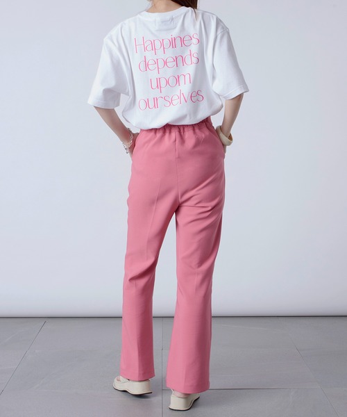 MAISON BREEZE(メゾンブリーズ)の「一枚は持っておきたいトレンドのバックプリントTシャツ♪【MAISON BREEZE】Happines…メッセージオーバーサイズバックプリントTシャツ(Tシャツ/カットソー・レディース・ピンク/グリーン/ブラック系その他2/ブラック系1・FREE)」の10枚目の写真