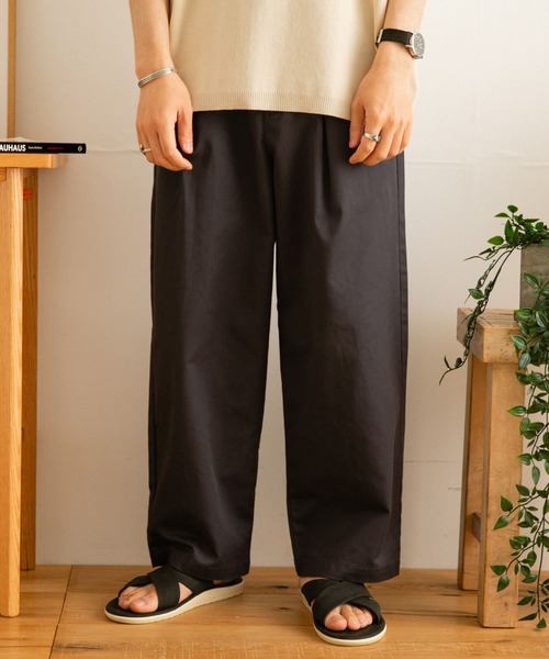 ITEMS URBANRESEARCH（アイテムズ アーバンリサーチ）の「TCワンタックパンツ（その他パンツ・メンズ・ベージュ/グレー/ブルー・MEDIUM/LARGE）」の2枚目の写真