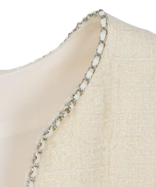 最終お値下げ アナイ　ホワイト チェック柄 　ジャンパースカート ANAYI（アナイ）の「チェックツィードジャンパー スカート