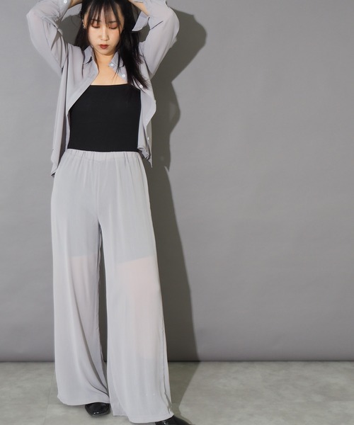 Bloom Closet(ブルームクローゼット)の「リラックスシアーセットアップ(セットアップ・レディース・ブラック/グレー/ブルー/アイボリー・MEDIUM/LARGE)」の3枚目の写真