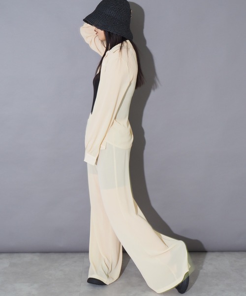 Bloom Closet(ブルームクローゼット)の「リラックスシアーセットアップ(セットアップ・レディース・ブラック/グレー/ブルー/アイボリー・MEDIUM/LARGE)」の2枚目の写真