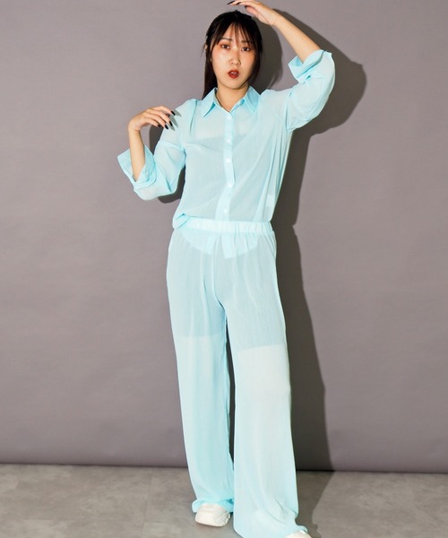 godsuavage 水色セットアップ セール】リラックスシアーセットアップ（セットアップ）｜Bloom Closet