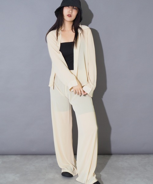 Bloom Closet(ブルームクローゼット)の「リラックスシアーセットアップ(セットアップ・レディース・ブラック/グレー/ブルー/アイボリー・MEDIUM/LARGE)」の6枚目の写真