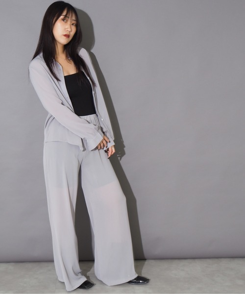 Bloom Closet(ブルームクローゼット)の「リラックスシアーセットアップ(セットアップ・レディース・ブラック/グレー/ブルー/アイボリー・MEDIUM/LARGE)」の8枚目の写真