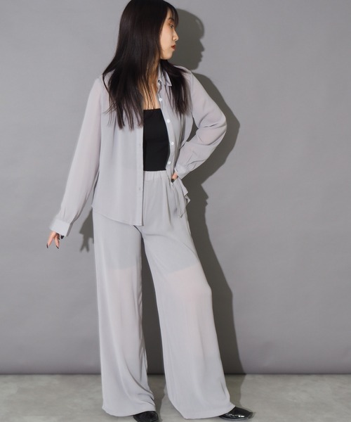Bloom Closet(ブルームクローゼット)の「リラックスシアーセットアップ(セットアップ・レディース・ブラック/グレー/ブルー/アイボリー・MEDIUM/LARGE)」の13枚目の写真