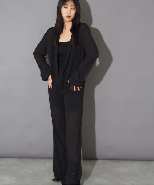 Bloom Closet(ブルームクローゼット)の「リラックスシアーセットアップ(セットアップ・レディース・ブラック/グレー/ブルー/アイボリー・MEDIUM/LARGE)」の9枚目の写真