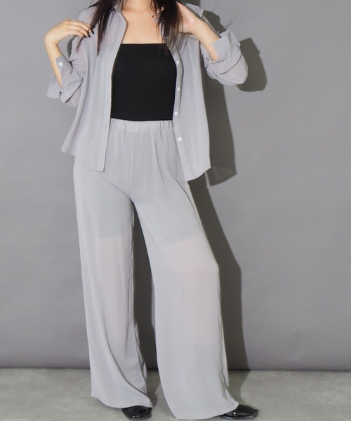 Bloom Closet(ブルームクローゼット)の「リラックスシアーセットアップ(セットアップ・レディース・ブラック/グレー/ブルー/アイボリー・MEDIUM/LARGE)」の20枚目の写真