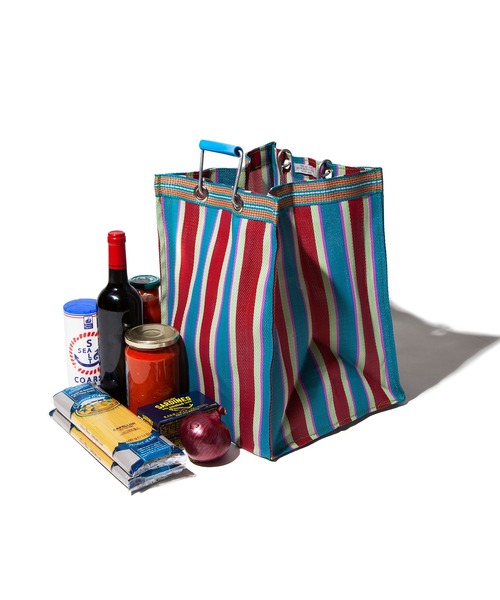 PUEBCO（プエブコ）の「RECYCLED PLASTIC STRIPE BAG　Rectangle/D26（トートバッグ・メンズ・その他1/その他2/その他3/その他4/その他5/その他6・ONE SIZE）」の2枚目の写真