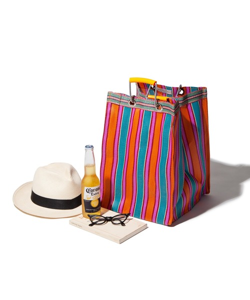 PUEBCO（プエブコ）の「RECYCLED PLASTIC STRIPE BAG　Rectangle/D26（トートバッグ・メンズ・その他1/その他2/その他3/その他4/その他5/その他6・ONE SIZE）」の6枚目の写真