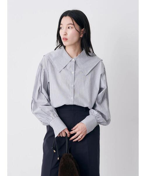 earth music&ecology（アースミュージックアンドエコロジー）の「BIGカラーブラウス（シャツ/ブラウス・レディース・オフホワイト/ブラック/ベージュ系その他2/ブルー系その他6・FREE）」の20枚目の写真