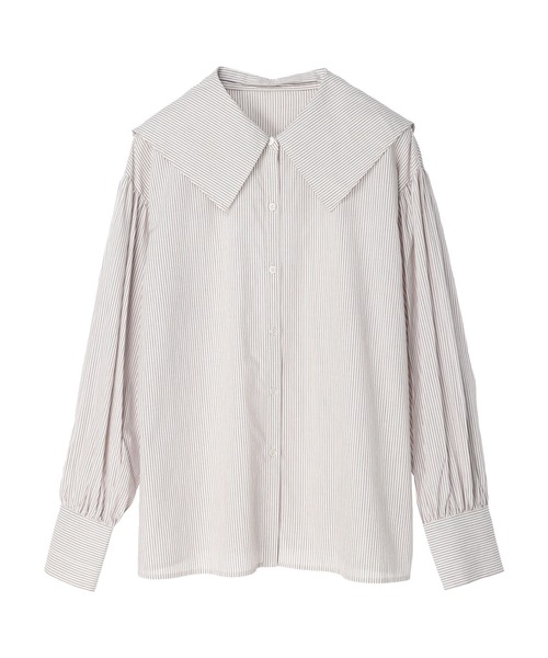 earth music&ecology（アースミュージックアンドエコロジー）の「BIGカラーブラウス（シャツ/ブラウス・レディース・オフホワイト/ブラック/ベージュ系その他2/ブルー系その他6・FREE）」の8枚目の写真