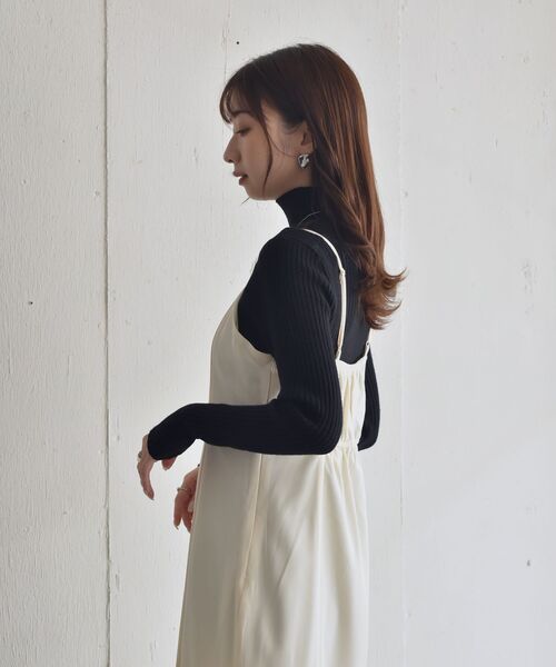 RETRO GIRL（レトロガール）の「スリットキャミOP（ワンピース・レディース・ブラック/レッド/グリーン/ナチュラル・FREE）」の10枚目の写真