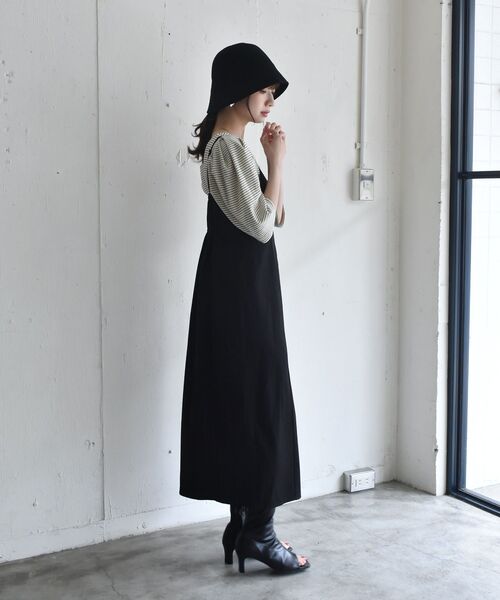 RETRO GIRL（レトロガール）の「スリットキャミOP（ワンピース・レディース・ブラック/レッド/グリーン/ナチュラル・FREE）」の14枚目の写真