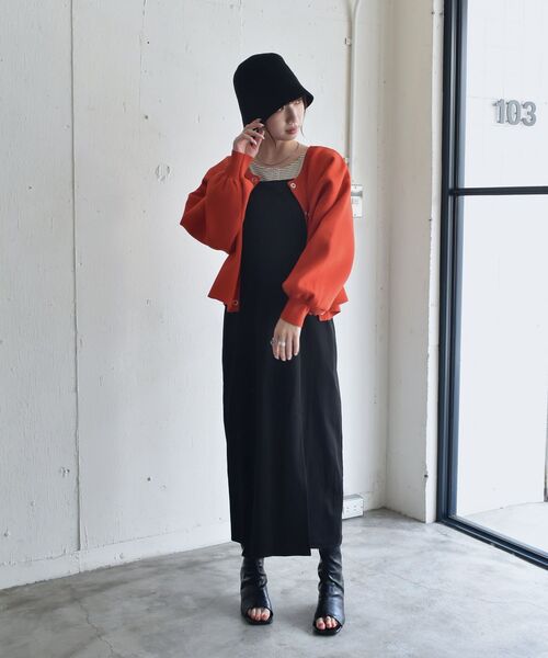 RETRO GIRL（レトロガール）の「スリットキャミOP（ワンピース・レディース・ブラック/レッド/グリーン/ナチュラル・FREE）」の16枚目の写真