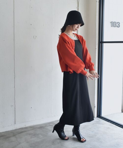 RETRO GIRL（レトロガール）の「スリットキャミOP（ワンピース・レディース・ブラック/レッド/グリーン/ナチュラル・FREE）」の17枚目の写真