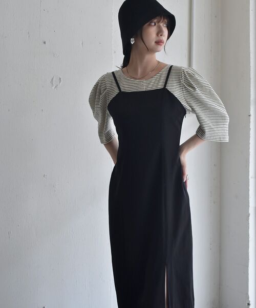 RETRO GIRL（レトロガール）の「スリットキャミOP（ワンピース・レディース・ブラック/レッド/グリーン/ナチュラル・FREE）」の19枚目の写真