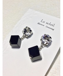 【Le soleil】ゴージャス! スワロフスキーピアス(MA)