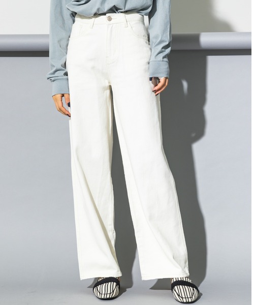 koe(コエ)の「5ポケットカラーワイドパンツ*(その他パンツ・レディース・ブラック/ピンク/グリーン/アイボリー/ロイヤルブルー・M/S)」の2枚目の写真