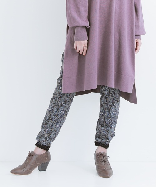 osharewalker（オシャレウォーカー）の「【廃盤】『裾裏レースペイズリー柄レギパン』（その他パンツ・レディース・ブラウン/グレー・1/2）」の5枚目の写真