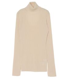 バックオープンタートルネックニットプルオーバー