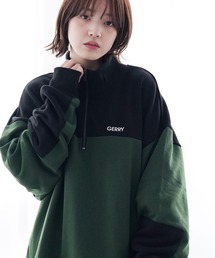 GERRY / ジェリー 別注 コラボ オーバーサイズ 切替配色 ハーフジップ 裏毛 スウェット トレーナー