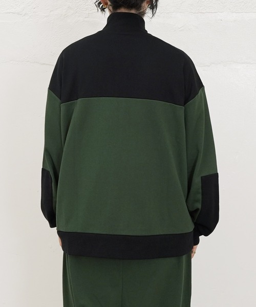 GERRY(ジェリー)の「GERRY / ジェリー 別注 コラボ オーバーサイズ 切替配色 ハーフジップ 裏毛 スウェット トレーナー(スウェット・メンズ・ブラック/ベージュ/グリーン・MEDIUM/LARGE)」の19枚目の写真