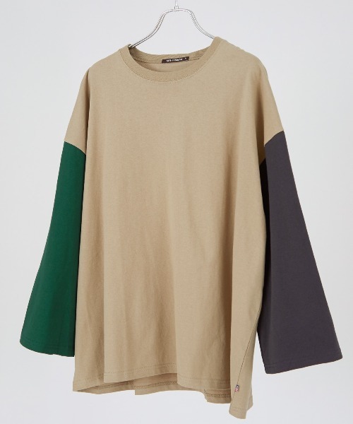 improves(インプローブス)の「クレイジー配色 USコットン 無地 ルーズシルエット ロンT(Tシャツ/カットソー・メンズ・ブラウン/ダークグリーン/ベージュ/チャコール/ホワイト系その他/ブラック/チャコールアッシュ/杢グレー/ホワイト/ネイビー・LARGE/MEDIUM/X-LARGE)」の8枚目の写真