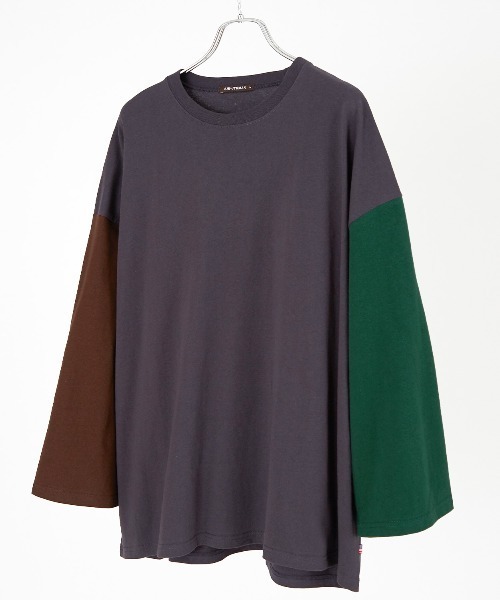 improves(インプローブス)の「クレイジー配色 USコットン 無地 ルーズシルエット ロンT(Tシャツ/カットソー・メンズ・ブラウン/ダークグリーン/ベージュ/チャコール/ホワイト系その他/ブラック/チャコールアッシュ/杢グレー/ホワイト/ネイビー・LARGE/MEDIUM/X-LARGE)」の6枚目の写真